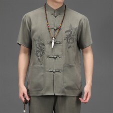 BZ2003钱塘2020-2袭击亚麻休闲套装高品质数据好主推P88，男装中老年男装，钱塘207-2