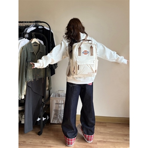 【有货】美式格子拼接卷边牛仔裤男女阔腿裤子高街NZ011LL-特P48图片