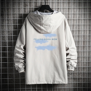 JK41143-P85 加款-P115 纯连帽夹克男士大码工装夹克男 网格图片
