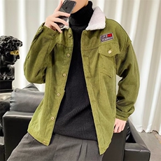 灯芯绒羊羔绒夹克男冬季新款加厚宽松大码休闲百搭外套潮V20-P78，男装夹克，星座1008-1