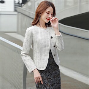 2021年新款气质春秋蕾丝小西装女士外套修身休闲百搭图片