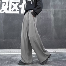 港风阔腿直筒西裤男春秋宽松休闲长裤，男装休闲裤，星座716-2