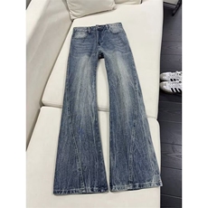 美式宽松直筒裤男女新款高腰显瘦潮流蓝色阔腿裤Z8009P38，男装休闲裤，星座1112-1