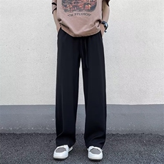 冰丝裤子男夏季薄款黑色西裤垂坠感高级感痞帅拖地休闲裤直筒速干，男装西裤，星座506A
