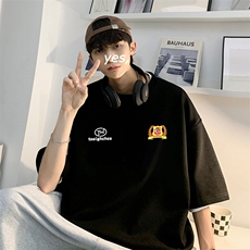抖音得物二开现货220克夏装重磅美式高街宽松短袖t恤MT268，男装T恤，电商A486-1