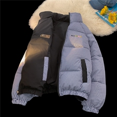 XZ-230-1MY700冬平铺简约百搭格子刺绣双面穿休闲面包服P118控158，鞋类箱包手腕包，星座230-1