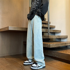 春季加长版裤子男高个子水洗微喇牛仔裤185cm110直筒长裤KZ008P60图片