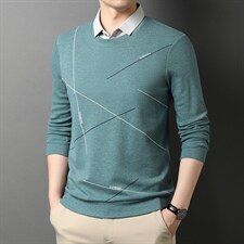 秋季新款针织衫男士爸爸装商务休闲时尚潮流百搭宽松翻领上衣，男装针织衫/毛衣，电商B212（原钱塘6029）