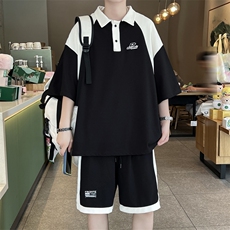 夏季新款潮流搭配休闲运动一整套装短袖五分短裤两件套T1800-P52，男装牛仔裤，星座512-4