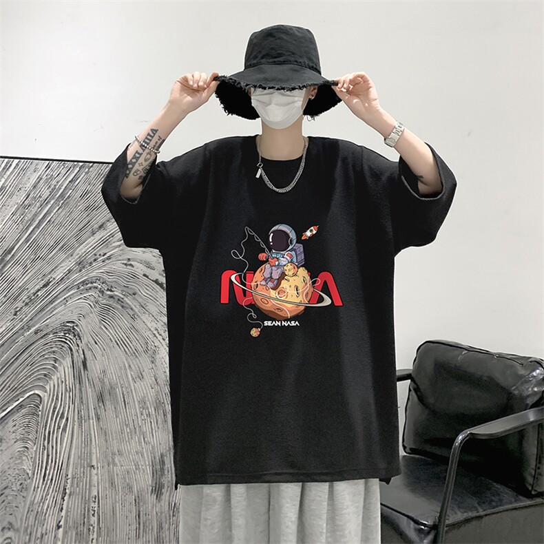 春夏季七分袖t恤男大码五分袖男短袖中袖Q11287-P30,男装T恤,电商A040