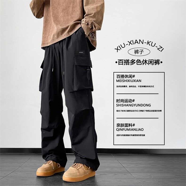 美式机能风大口袋工装裤男士宽松直筒男生休闲长裤子K211-特批-38,男装工装外套,星座718-1