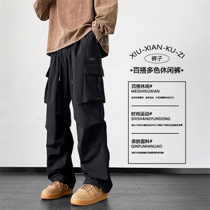 美式机能风大口袋工装裤男士宽松直筒男生休闲长裤子K211-特批-38图片