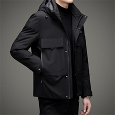 BAMJ-9615钱塘2020-2中年男士冬季厚款有帽百搭时尚羽绒服P175，男装羽绒服，钱塘207-2