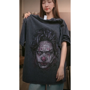 抖音--秀秀 Tee.-小丑涂鸦t恤水洗做旧短袖t22-TP35图片