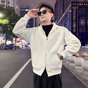 拉链开衫卫衣男款宽松oversize外套男士运动衫秋冬季8023-P58控88图片