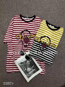 夏季新款 条纹图案短袖图片