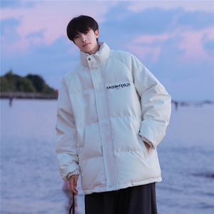港风鳄鱼纹棉衣男手塞棉夹克PU皮棉服外套男8507P120控158,红色西装领中长款收腰羽绒服搭配图片图片