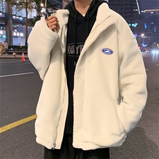 羊羔毛加厚外套男冬季ins潮牌两面穿棉服宽松百搭棉衣MY8013-P85，男装棉衣，星座1008-1