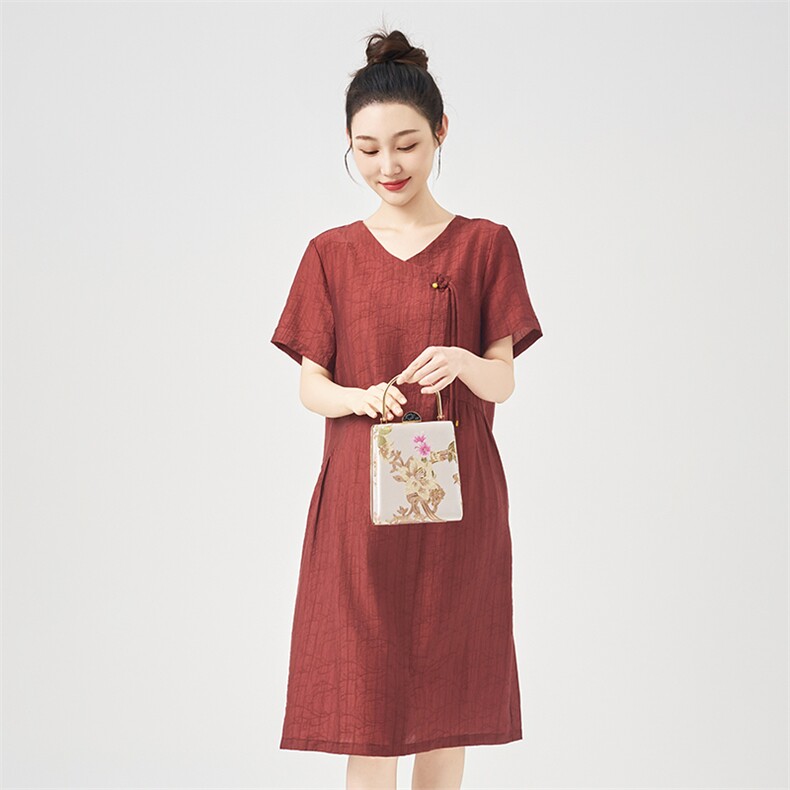 #高质莱赛尔#小个子气质中年妈妈夏装洋气遮肚子大码宽松裙子,女装连衣裙,鑫鑫格