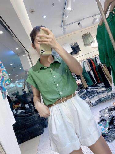 韩版净色衬衫，女装衬衫，Tπ