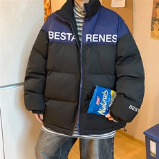 冬宽松加棉撞色简约字母北面棉衣棉服外套MY6253特价P85控138，男装棉衣，电商A268A