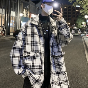男士大衣男秋冬季新款潮牌夹克港风宽松粗织外套 J6511 P85图片