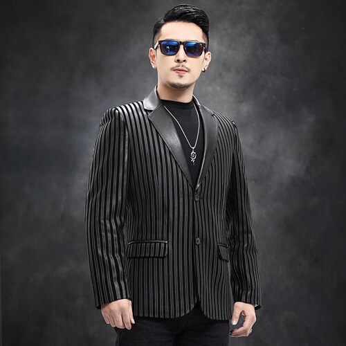 Y-WYF8511男士2023秋冬新款西服绵羊皮皮衣男翻领皮西装P620,男装皮衣,电商B360