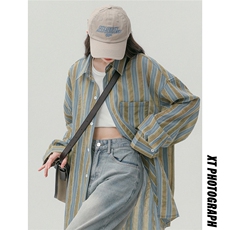 秋新毛呢条子美式大码男慵懒风潮牌夹克青年外套，男装夹克，星座201-2