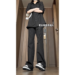 满天星裤子防水垂感冰丝西裤微喇长裤XK178-特P35衬衫C2318-P35