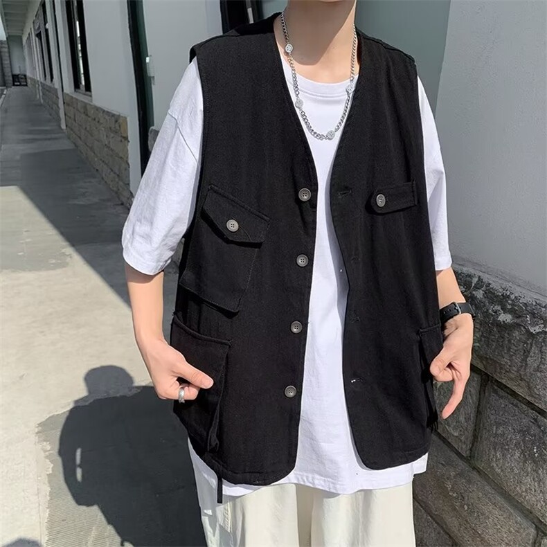 纯色原宿西装领潮流新款文艺气质百搭青春流行潮男时尚马甲日系,男装背心/马甲,星座1210-1