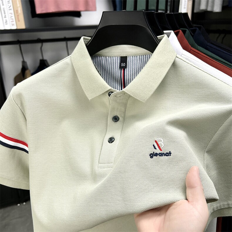 纯棉Polo衫男短袖夏季新款刺绣短袖T恤休闲翻领半袖上衣图片