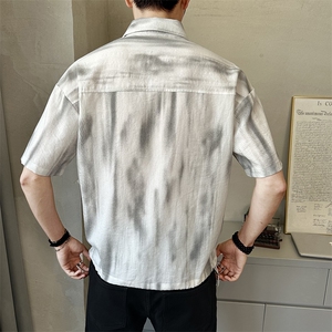 男士中袖衬衫脏脏衣夏季新款时尚百搭休闲衬衣薄款上衣C5279-P58图片