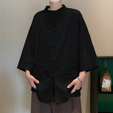 夏季男士水洗棉麻唐装衬衫C4519P38，男装衬衫，星座1116-2