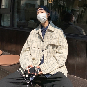 JK6088/P55秋装新款小香风夹克男宽松潮流韩版学生大码外套上衣男