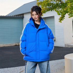 冬季潮流条纹五防立领加绒加厚棉衣情侣撞色棉服外套MY8899-p78图片