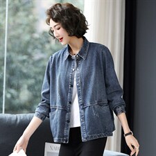 2022秋装简约大方气质优雅休闲修身百搭潮流牛仔短外套，女装短外套，丽影随形