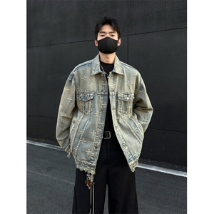 四叶cao牛仔外套男女韩版潮流高街帅欧美2025春季外套W6372-P76图片