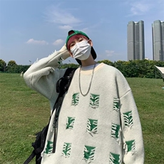 美式圆领毛衣男慵懒风休闲针织衫X781P42，男装针织衫/毛衣，星座1116-2