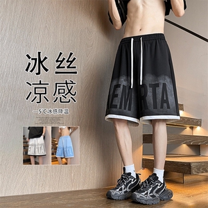 2025 夏季新款 内景美式印花冰丝短裤M-5XL HK25450-P35图片
