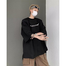 假两件抗皱短袖男夏季设计感时尚潮流正肩t恤美式潮牌重磅五分袖，男装T恤，星座506A