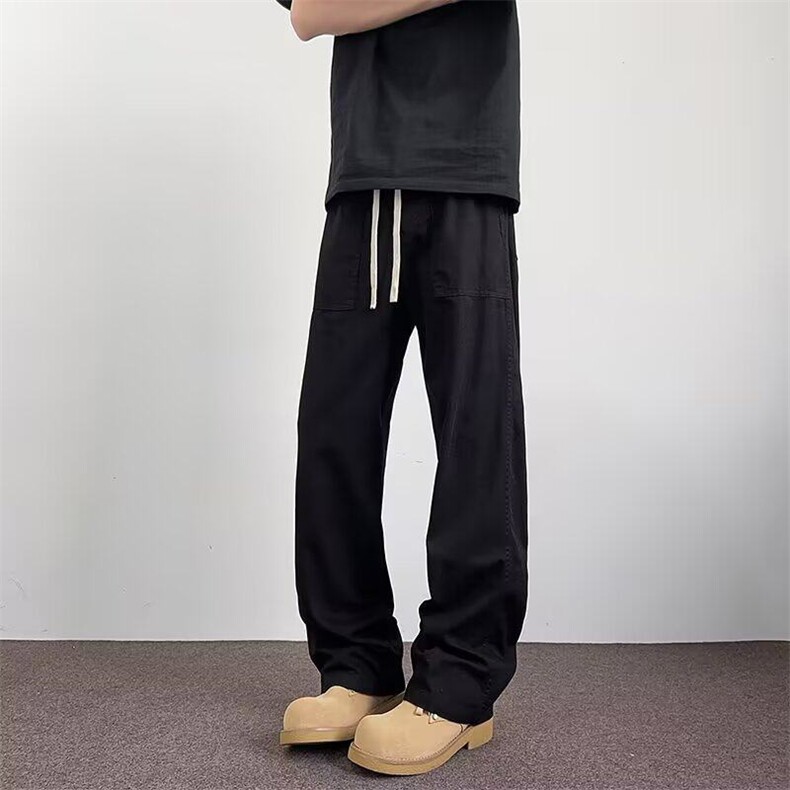日系复古大口袋休闲裤男夏季cleanfit宽松百搭水洗抽绳直,男装休闲裤,星座218-1（原230）