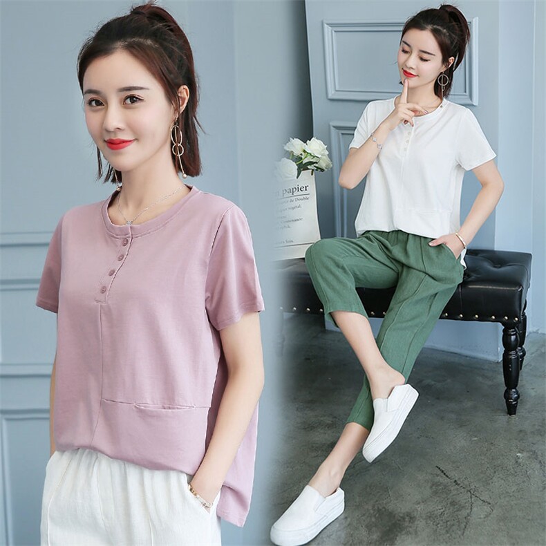 T恤2020年夏季短袖短款时尚气质优雅可爱百搭甜美，女装T恤，凯瑟曼