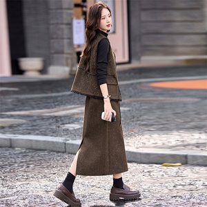 现货小香风套装裙女2025秋季新款高级感气质富家千金半身裙两件套图片