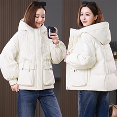 2025年冬季时尚保暖休闲风连帽羽绒服，女装羽绒服，婷轩阁