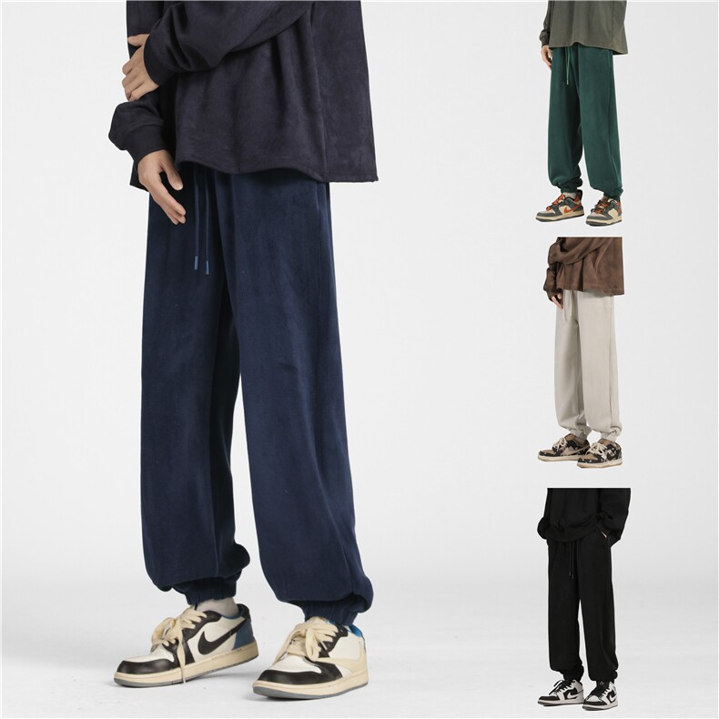 冬季重磅双面摇粒绒束脚长裤四色M~5XL XZ604-KP88-P55控68图片