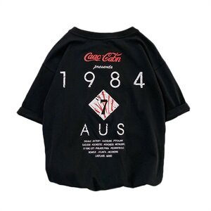 2021春夏新款平铺潮流韩版宽松情侣字母印花男装圆领T恤T83-P30图片