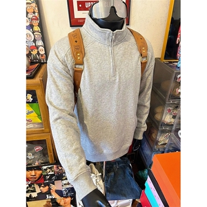 抖音得物品质二开26春装美式高阶结构半拉链立领卫衣外套W91,男士牛仔外套搭配什么裤子最好图片