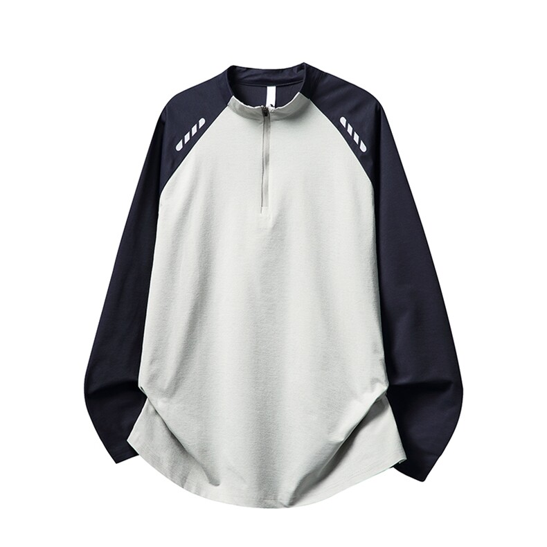 半拉链户外运动长袖T恤男M-5XLFSCT30P35控58，男装T恤，电商B219B