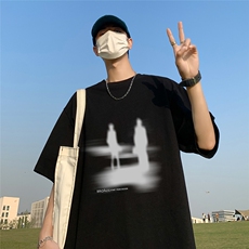 草地夏季宽松短袖T恤男潮T61106P25控38，男装T恤，电商A268A