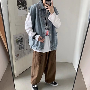男春季新款韩版潮流马甲牛仔马甲M450P45图片